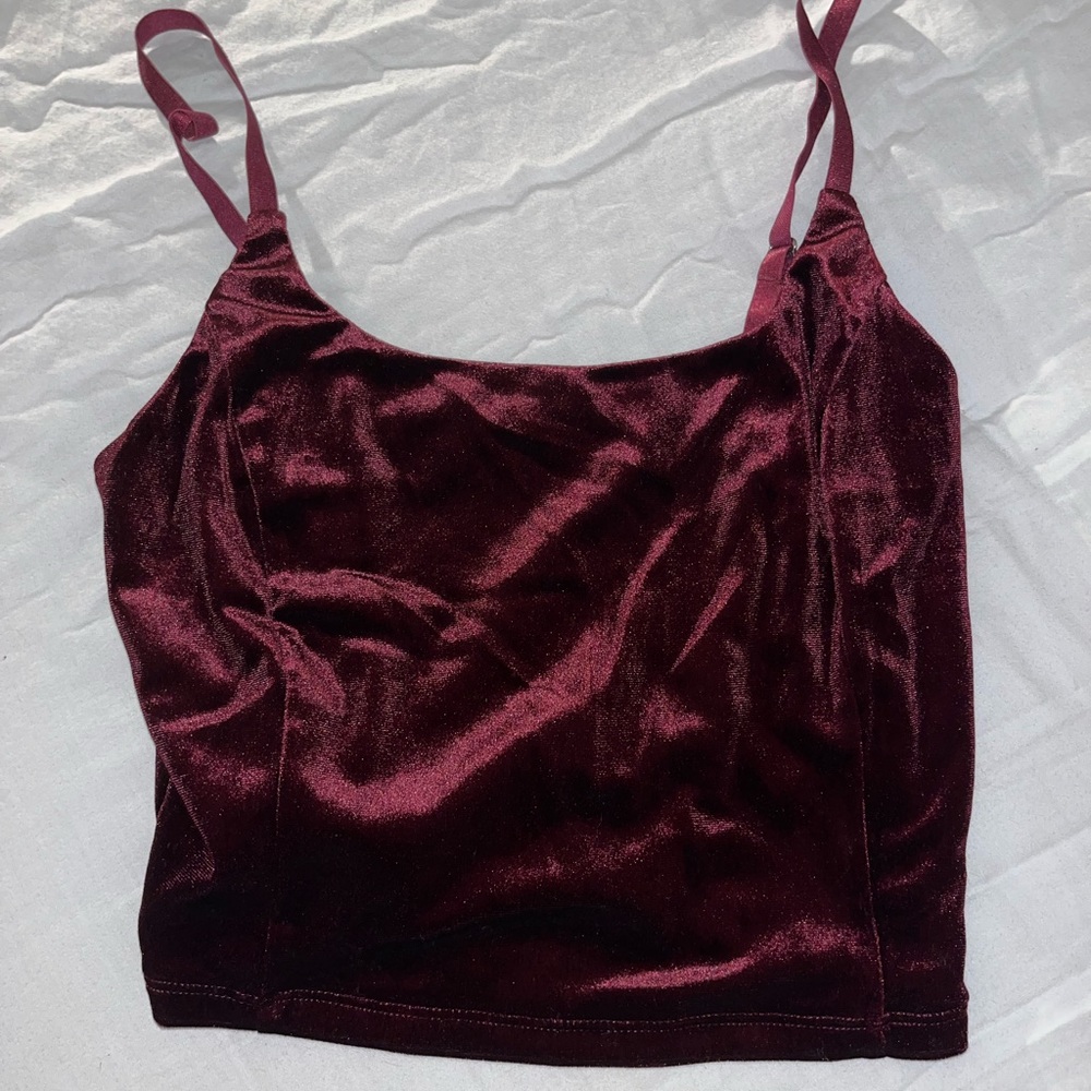 Velvet crimson crop top
